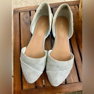TOMS Women's Light Gray Suede D’orsay Flats size US 7 woman’s